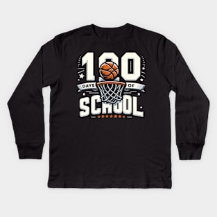 100th day of school Basketball 100th Day Balls Boys kids Kids Long Sleeve T-Shirt